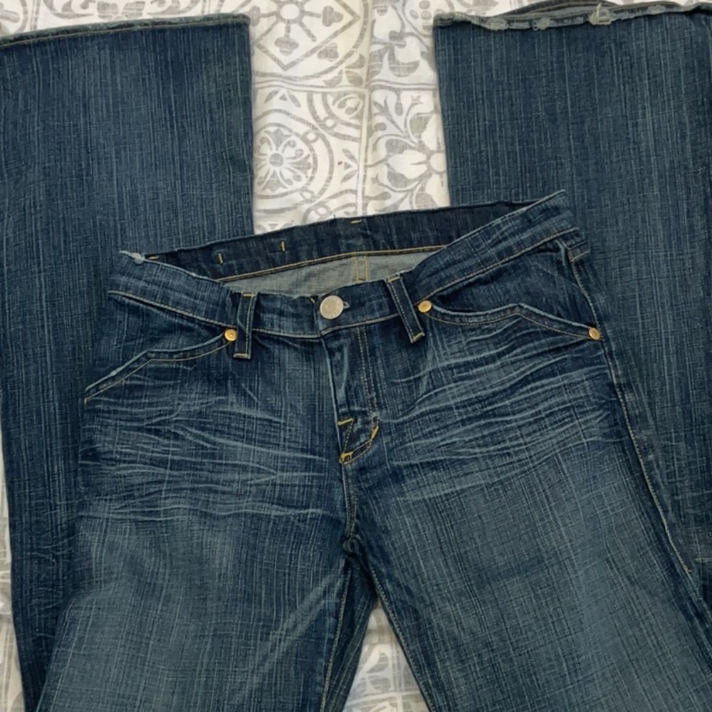 Rock & Republic Blue Flare Wide Leg Jeans